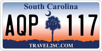 SC license plate AQP117