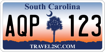 SC license plate AQP123