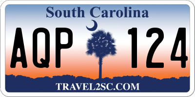 SC license plate AQP124