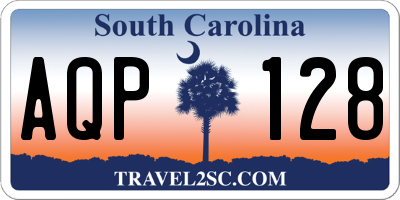 SC license plate AQP128