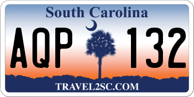 SC license plate AQP132
