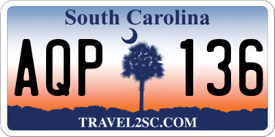 SC license plate AQP136