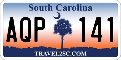 SC license plate AQP141