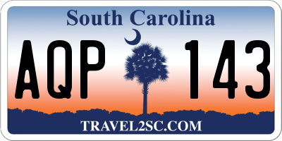 SC license plate AQP143