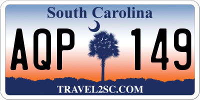 SC license plate AQP149