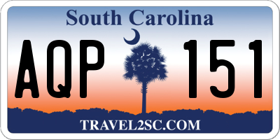 SC license plate AQP151