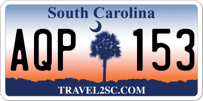 SC license plate AQP153