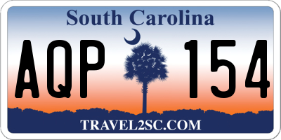 SC license plate AQP154