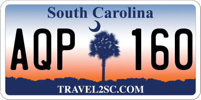 SC license plate AQP160