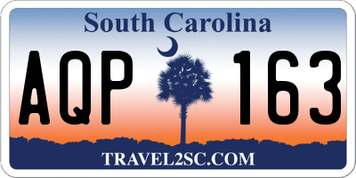 SC license plate AQP163
