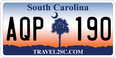 SC license plate AQP190