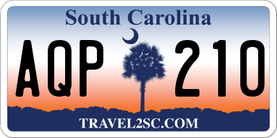SC license plate AQP210