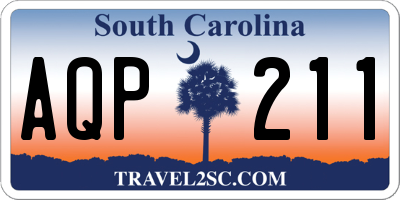 SC license plate AQP211