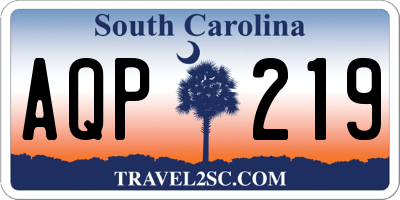 SC license plate AQP219