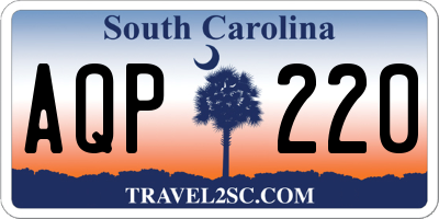 SC license plate AQP220