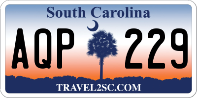 SC license plate AQP229