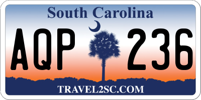 SC license plate AQP236