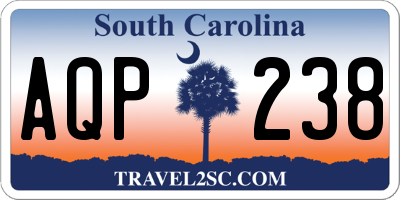 SC license plate AQP238