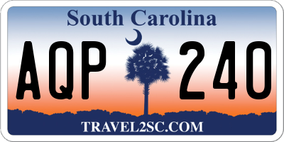 SC license plate AQP240