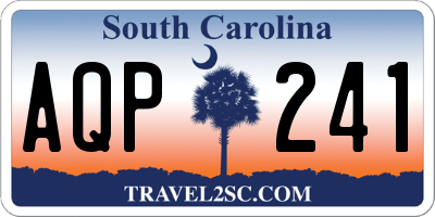 SC license plate AQP241