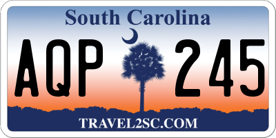 SC license plate AQP245