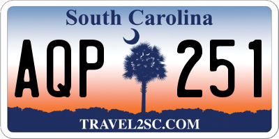 SC license plate AQP251