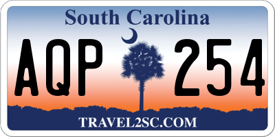 SC license plate AQP254