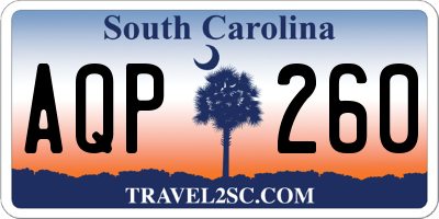 SC license plate AQP260