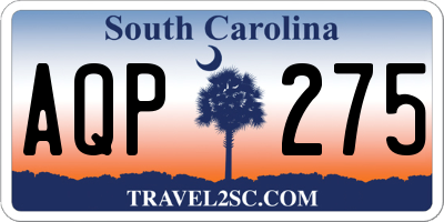 SC license plate AQP275