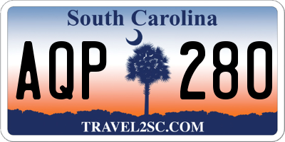 SC license plate AQP280