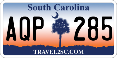 SC license plate AQP285