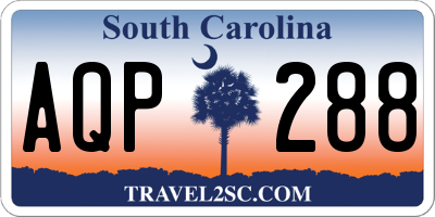 SC license plate AQP288