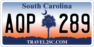 SC license plate AQP289