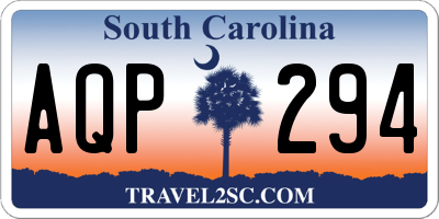 SC license plate AQP294