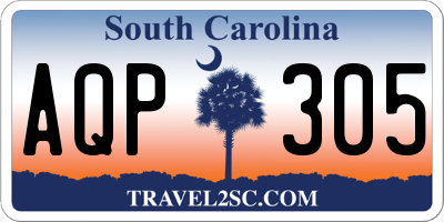 SC license plate AQP305