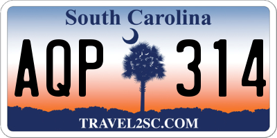 SC license plate AQP314