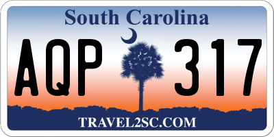 SC license plate AQP317
