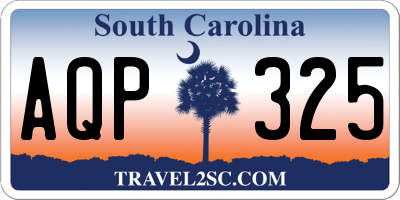 SC license plate AQP325