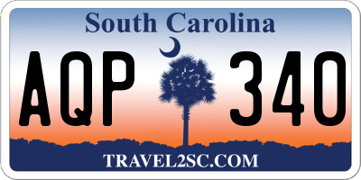 SC license plate AQP340