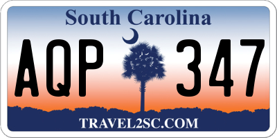 SC license plate AQP347