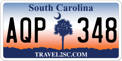 SC license plate AQP348