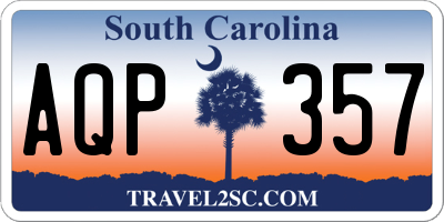 SC license plate AQP357