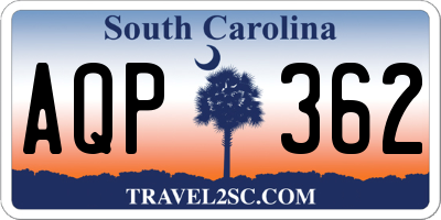 SC license plate AQP362