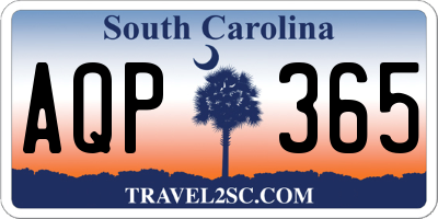 SC license plate AQP365