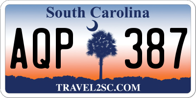 SC license plate AQP387