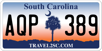 SC license plate AQP389