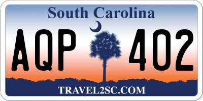 SC license plate AQP402