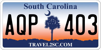 SC license plate AQP403