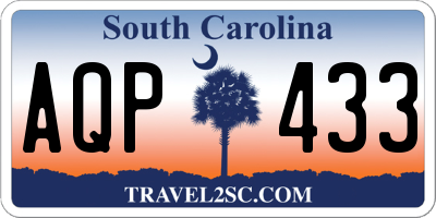 SC license plate AQP433