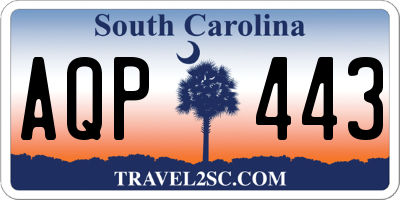SC license plate AQP443